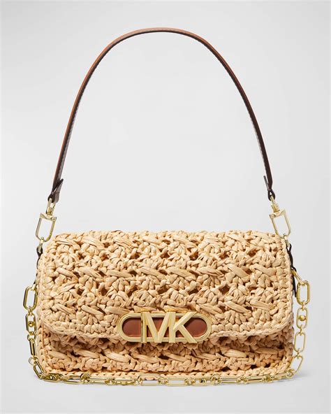 Michael Kors straw shoulder bag